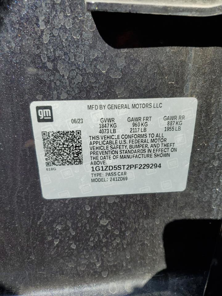 2023 Chevrolet Malibu Lt VIN: 1G1ZD5ST2PF229294 Lot: 81234065