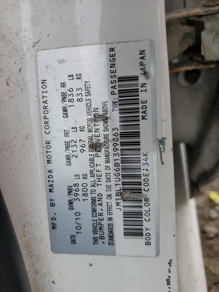 2011 Mazda 3 I VIN: JM1BL1UG6B1399863 Lot: 83816085