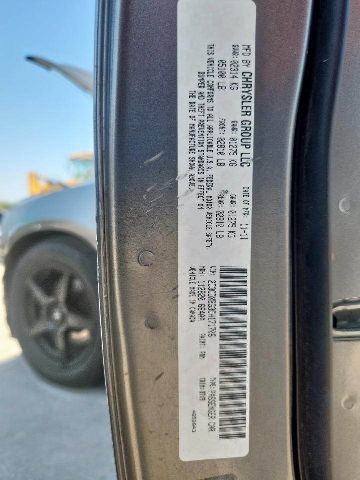 2012 Dodge Charger Se VIN: 2C3CDXBG3CH171706 Lot: 71076475