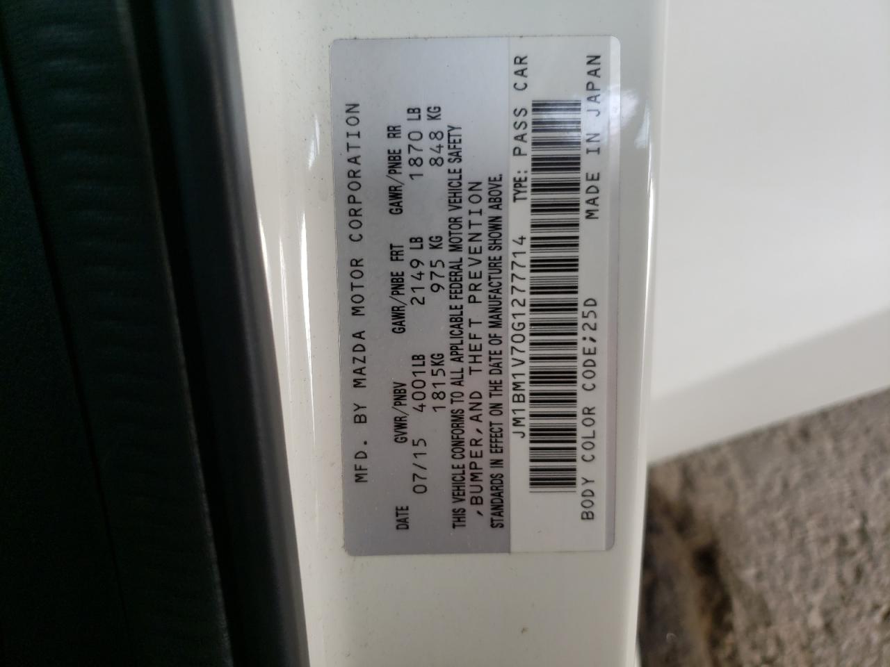 2016 Mazda 3 Touring VIN: JM1BM1V70G1277714 Lot: 81147485