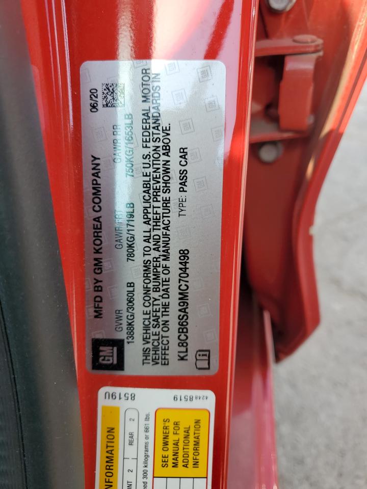 2021 Chevrolet Spark Ls VIN: KL8CB6SA9MC704498 Lot: 80018165