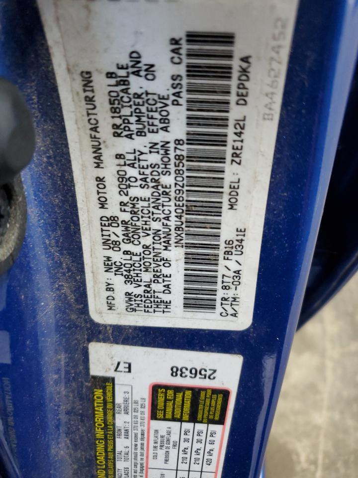 2009 Toyota Corolla Base VIN: 1NXBU40E69Z085878 Lot: 71068315