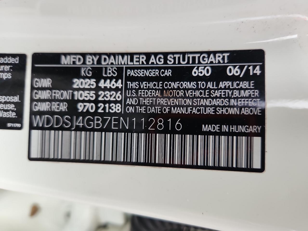 2014 Mercedes-Benz Cla 250 4Matic VIN: WDDSJ4GB7EN112816 Lot: 71488065