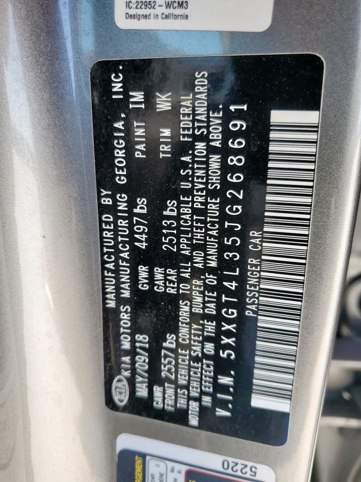 2018 Kia Optima Lx VIN: 5XXGT4L35JG268691 Lot: 80549135