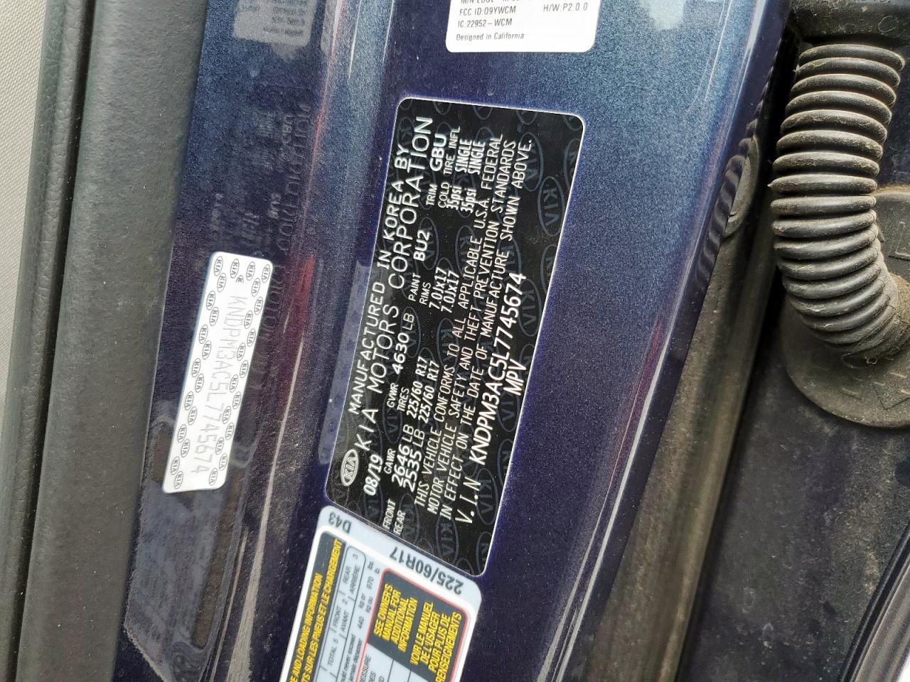 2020 Kia Sportage Lx VIN: KNDPM3AC5L7745674 Lot: 81033975