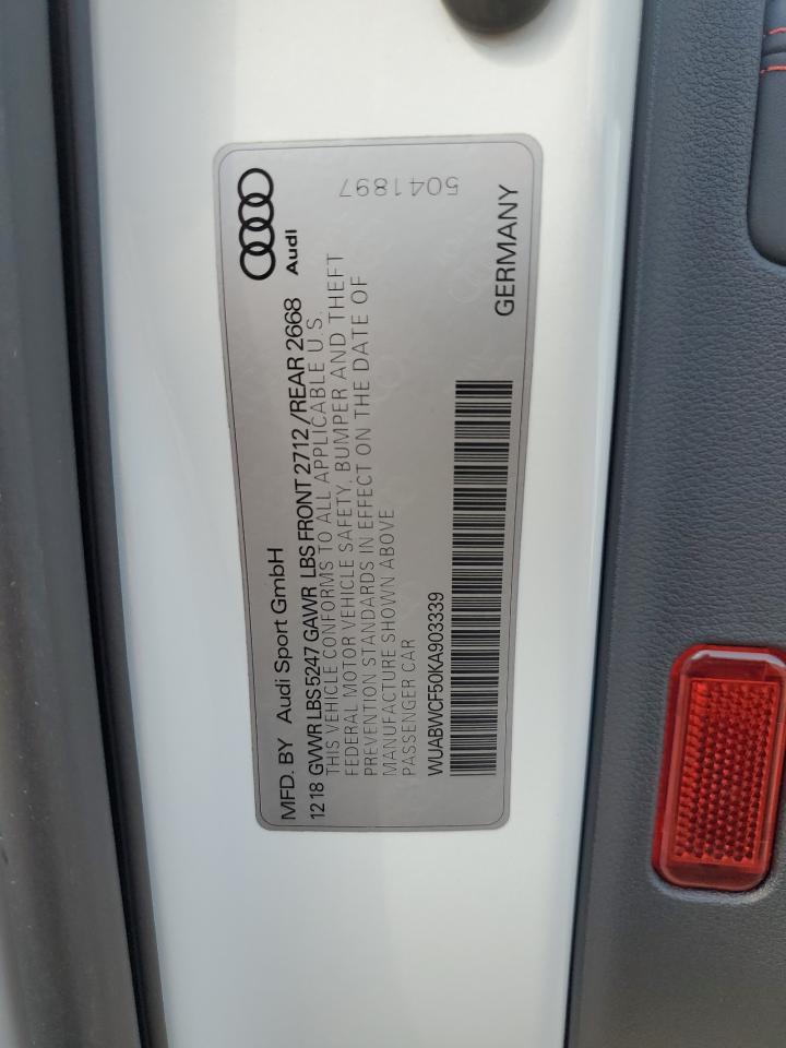 2019 Audi Rs5 VIN: WUABWCF50KA903339 Lot: 70383695