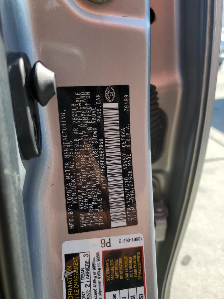 2015 Toyota Camry Le VIN: 4T1BF1FK8FU962856 Lot: 80382725