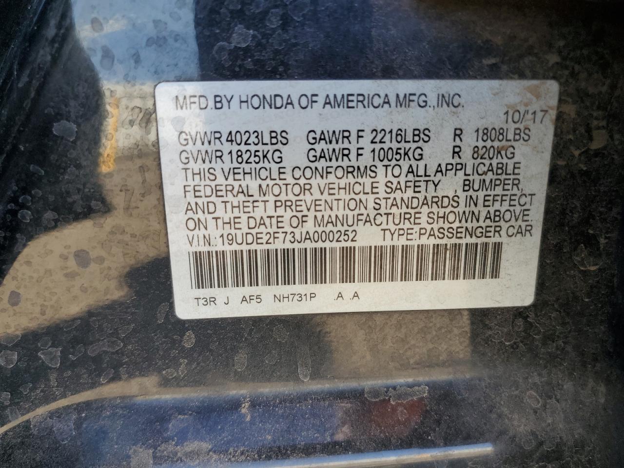 2018 Acura Ilx Premium VIN: 19UDE2F73JA000252 Lot: 80347045