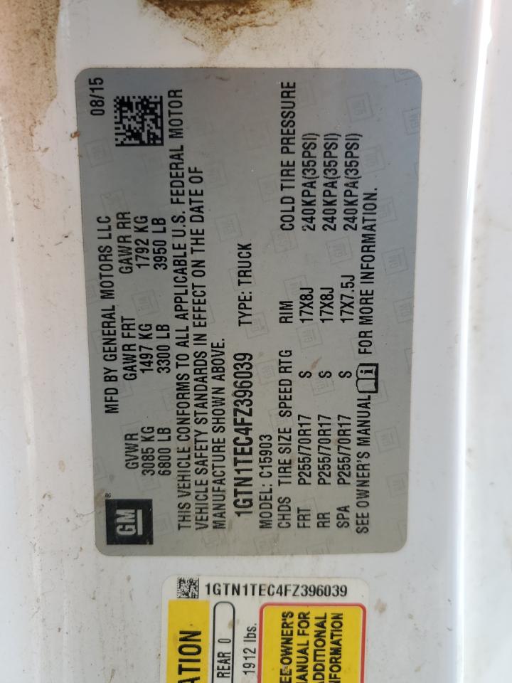 2015 GMC Sierra C1500 VIN: 1GTN1TEC4FZ396039 Lot: 80466165