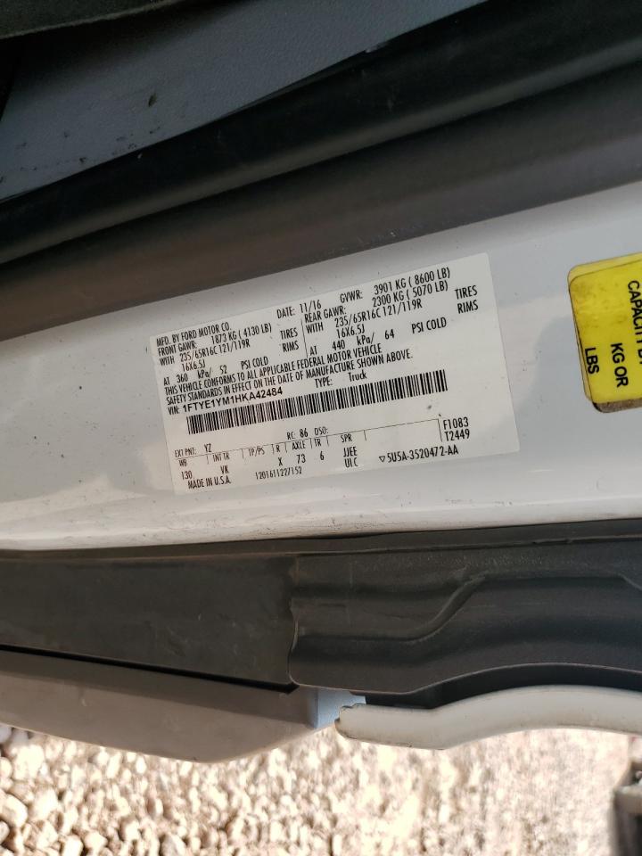 2017 Ford Transit T-150 VIN: 1FTYE1YM1HKA42484 Lot: 83976685