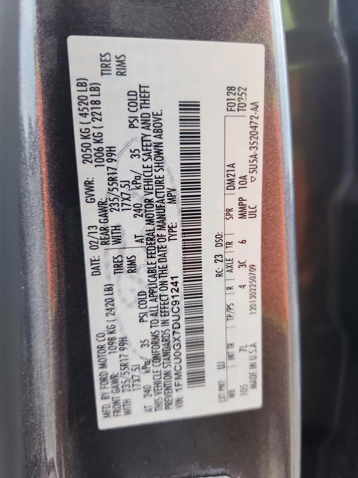 2013 Ford Escape Se VIN: 1FMCU0GX7DUC91241 Lot: 81793045