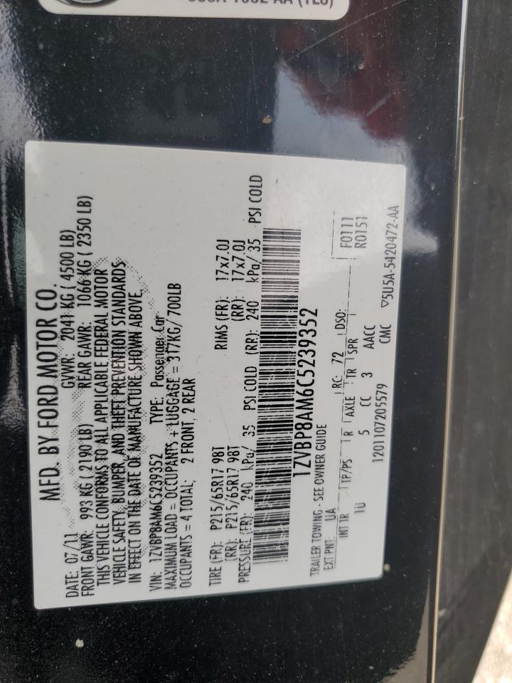 2012 Ford Mustang VIN: 1ZVBP8AM6C5239352 Lot: 80345975