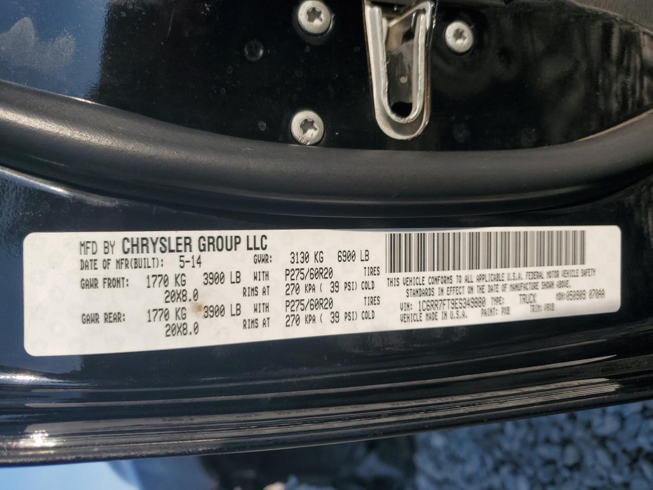 2014 Ram 1500 St VIN: 1C6RR7FT9ES349880 Lot: 81230575