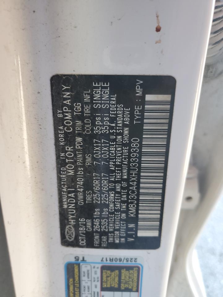 2017 Hyundai Tucson Limited VIN: KM8J3CA4XHU339380 Lot: 84280025