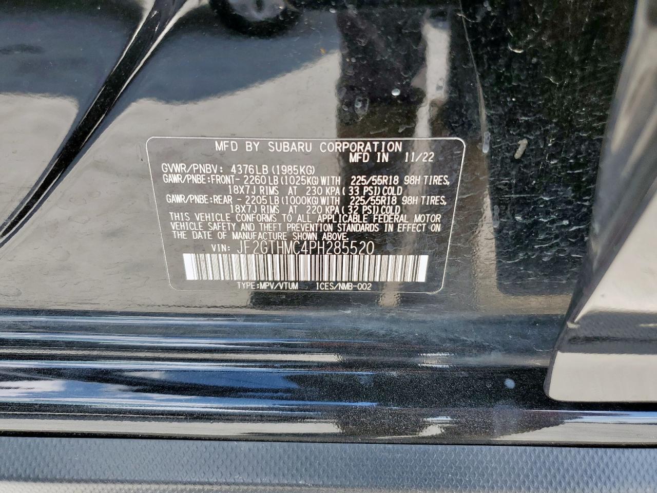 2023 Subaru Crosstrek Limited VIN: JF2GTHMC4PH285520 Lot: 81880145