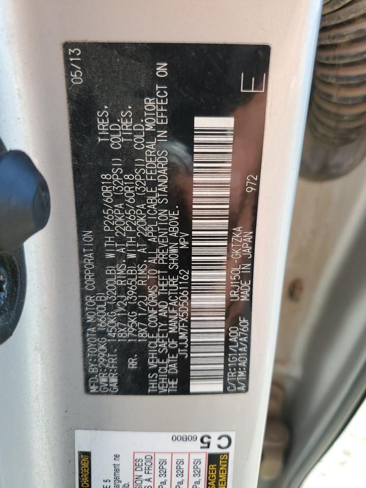 2013 Lexus Gx 460 Premium VIN: JTJJM7FX5D5061162 Lot: 84016175