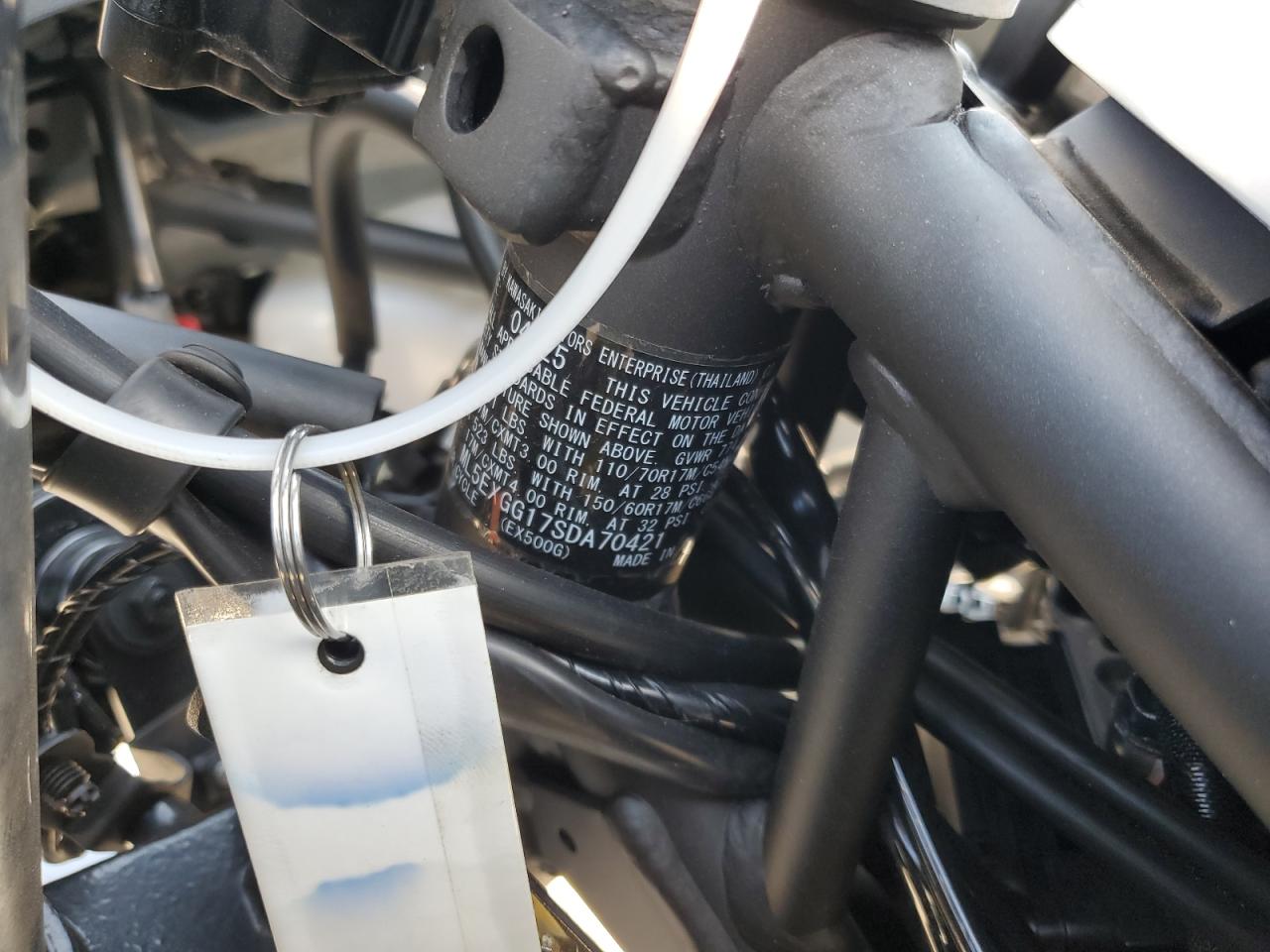 2025 Kawasaki Ex500 VIN: ML5EXGG17SDA70421 Lot: 80849415