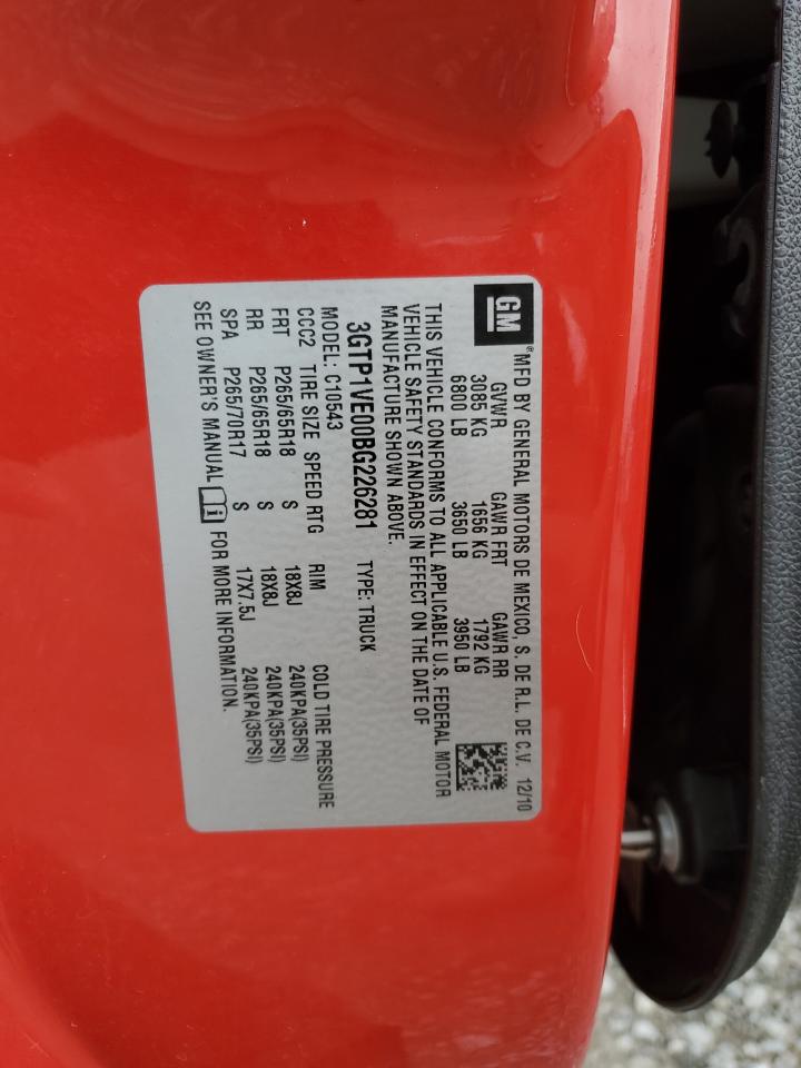 2011 GMC Sierra C1500 Sle VIN: 3GTP1VE00BG226281 Lot: 81795905