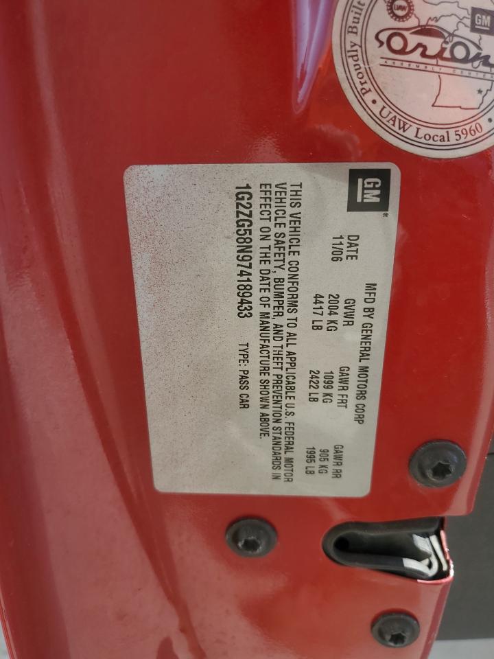 2007 Pontiac G6 Base VIN: 1G2ZG58N974189433 Lot: 80538655