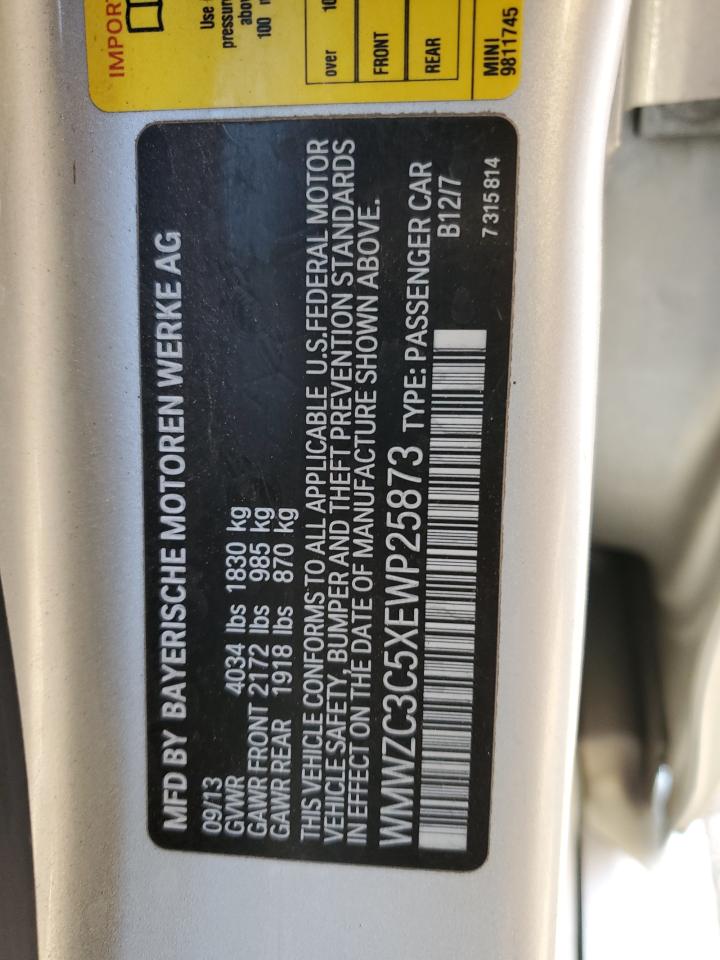 2014 Mini Cooper S Countryman VIN: WMWZC3C5XEWP25873 Lot: 71098025