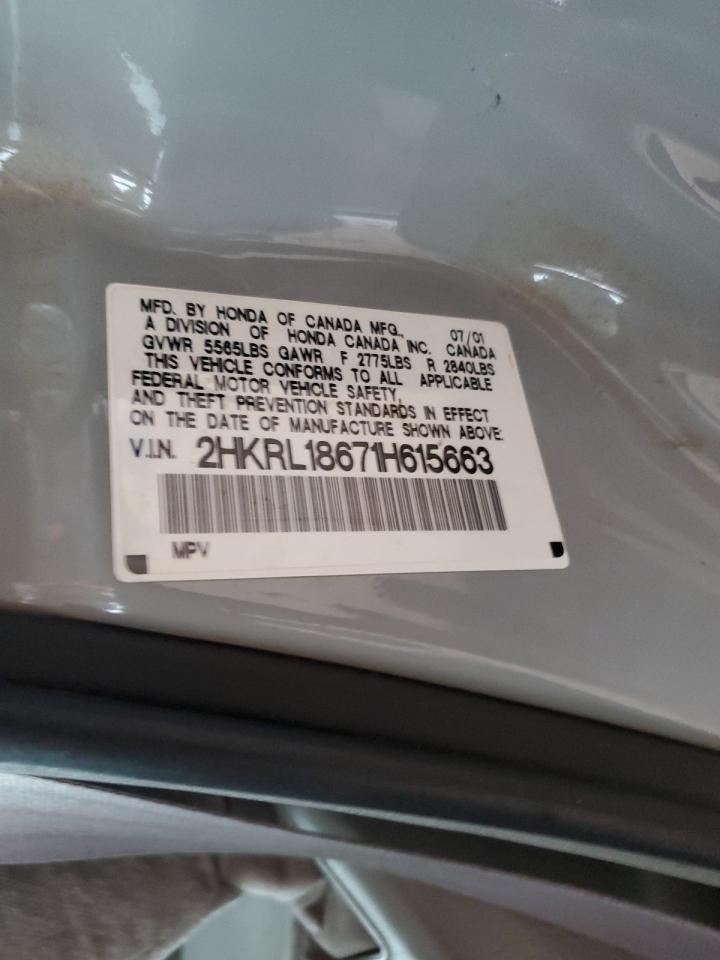 2001 Honda Odyssey Ex VIN: 2HKRL18671H615663 Lot: 84411165