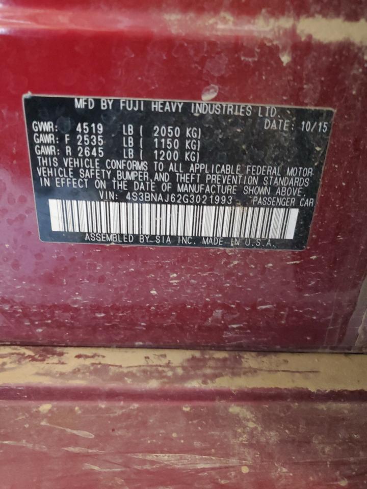 2016 Subaru Legacy 2.5I Limited VIN: 4S3BNAJ62G3021993 Lot: 84221765