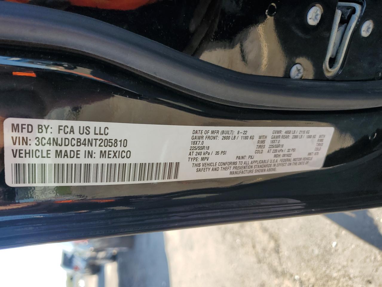 2022 Jeep Compass Limited VIN: 3C4NJDCB4NT205810 Lot: 81872195