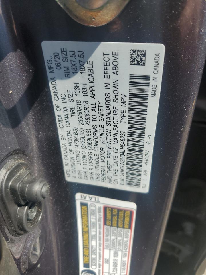 2020 Honda Cr-V Exl VIN: 2HKRW2H84LH649237 Lot: 71302375