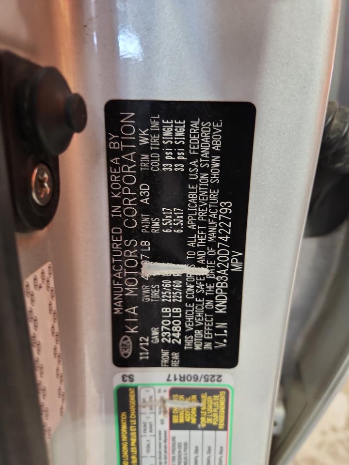 2013 Kia Sportage Base VIN: KNDPB3A20D7422793 Lot: 82128415