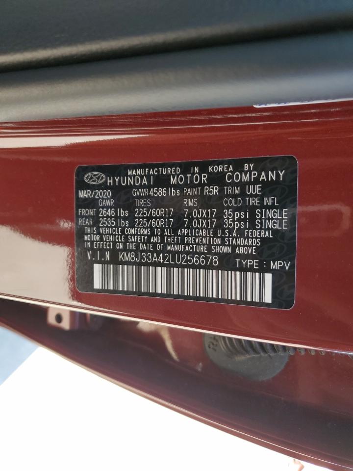 2020 Hyundai Tucson Limited VIN: KM8J33A42LU256678 Lot: 71489995