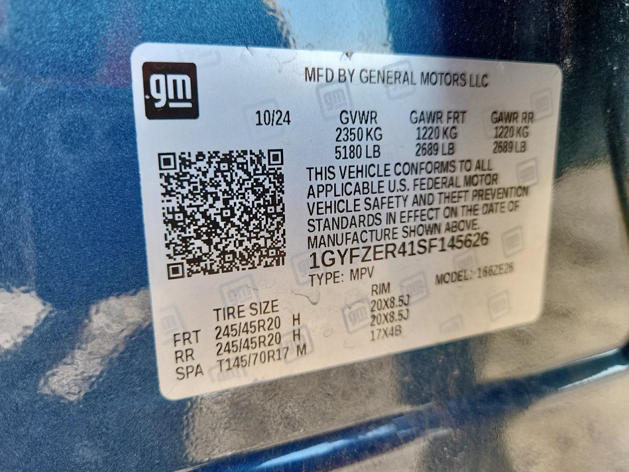 2025 Cadillac Xt4 Sport VIN: 1GYFZER41SF145626 Lot: 71183235