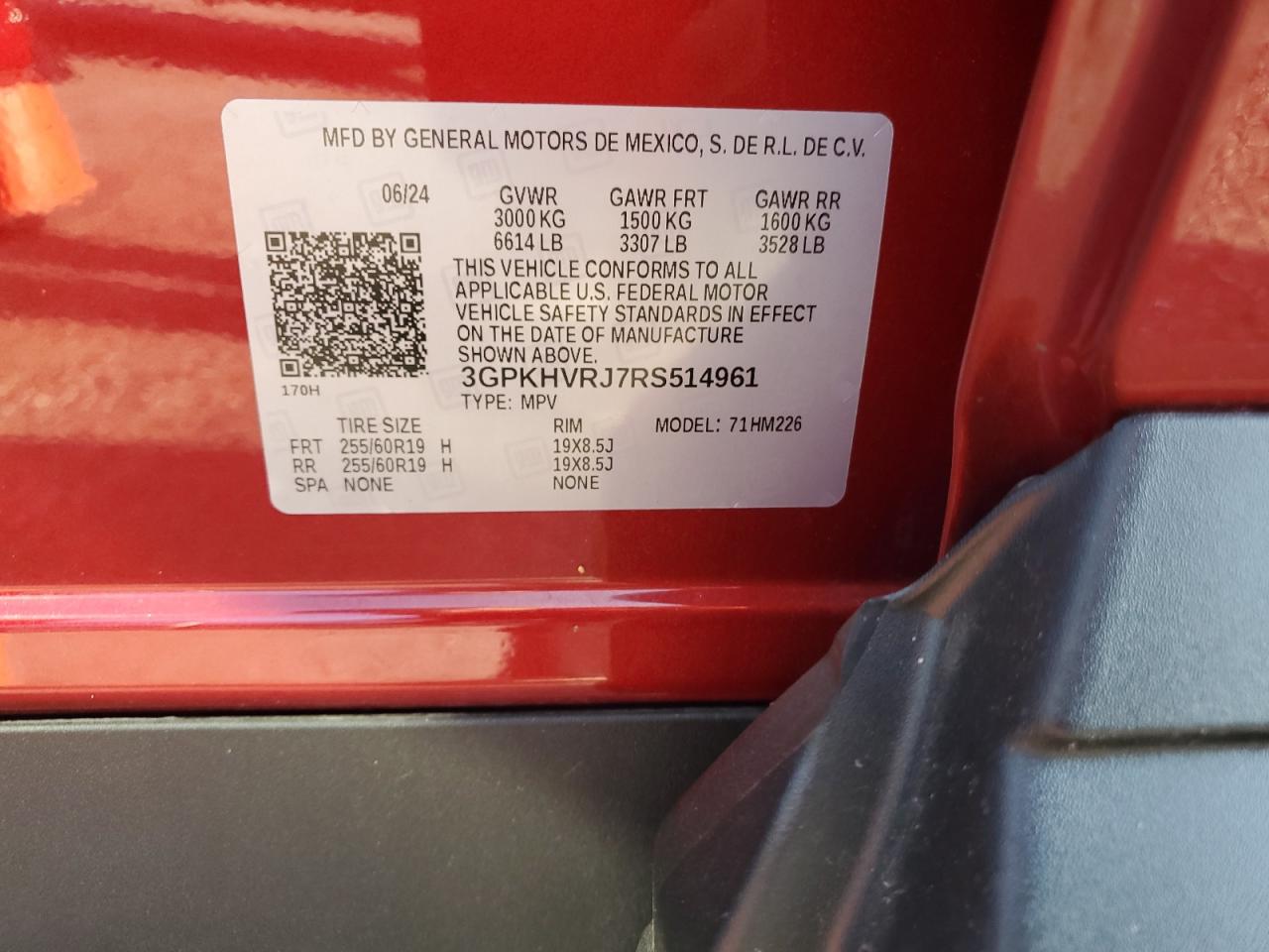 2024 Honda Prologue Ex VIN: 3GPKHVRJ7RS514961 Lot: 80827735