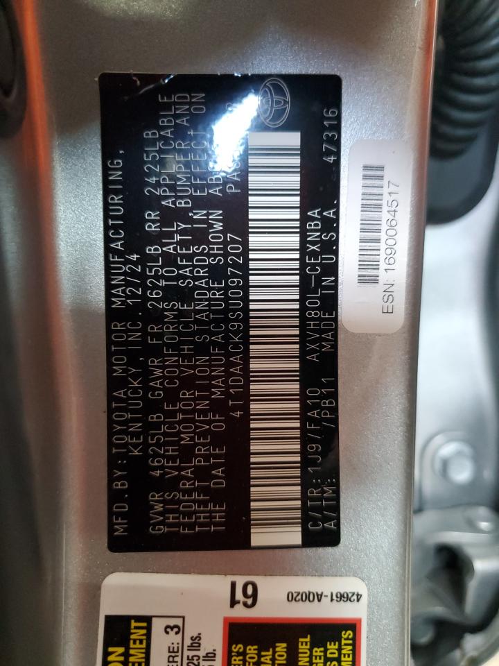 2025 Toyota Camry Xse VIN: 4T1DAACK9SU097207 Lot: 80999335