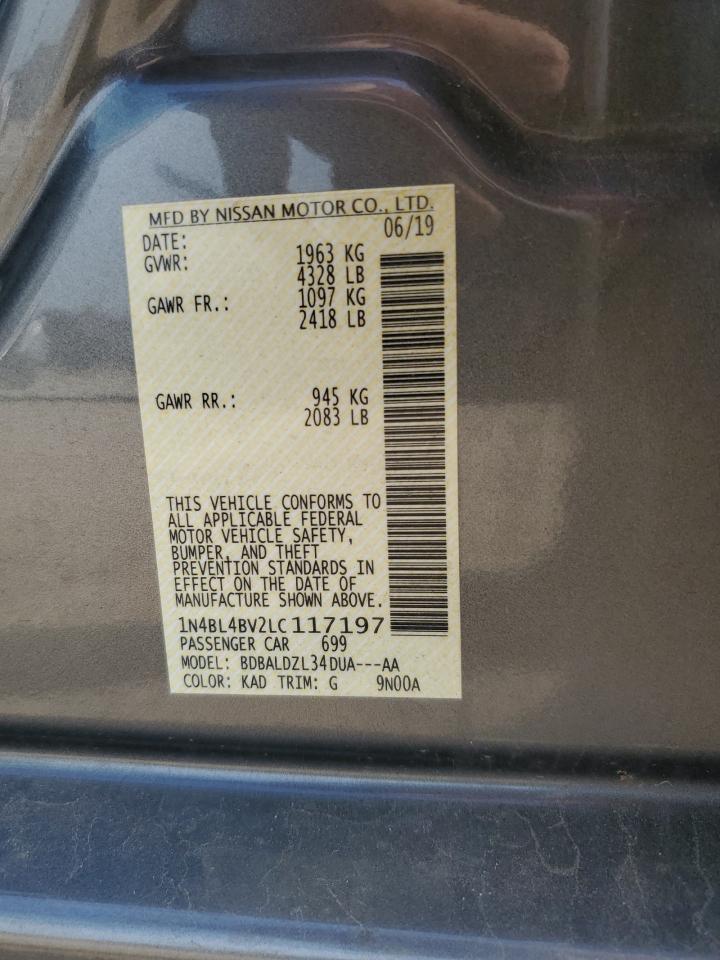 2020 Nissan Altima S VIN: 1N4BL4BV2LC117197 Lot: 71920555