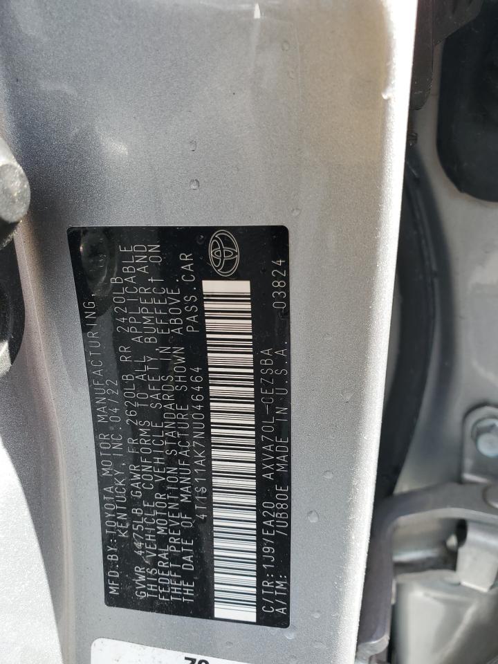 2022 Toyota Camry Night Shade VIN: 4T1S11AK7NU046464 Lot: 81412175