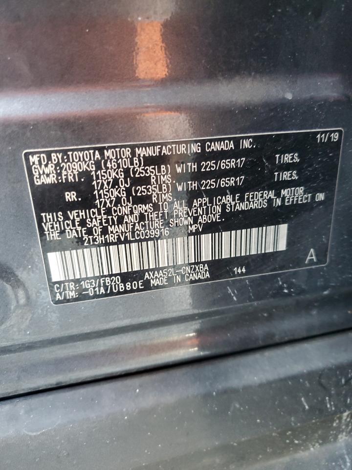 2020 Toyota Rav4 Le VIN: 2T3H1RFV1LC039916 Lot: 84437515