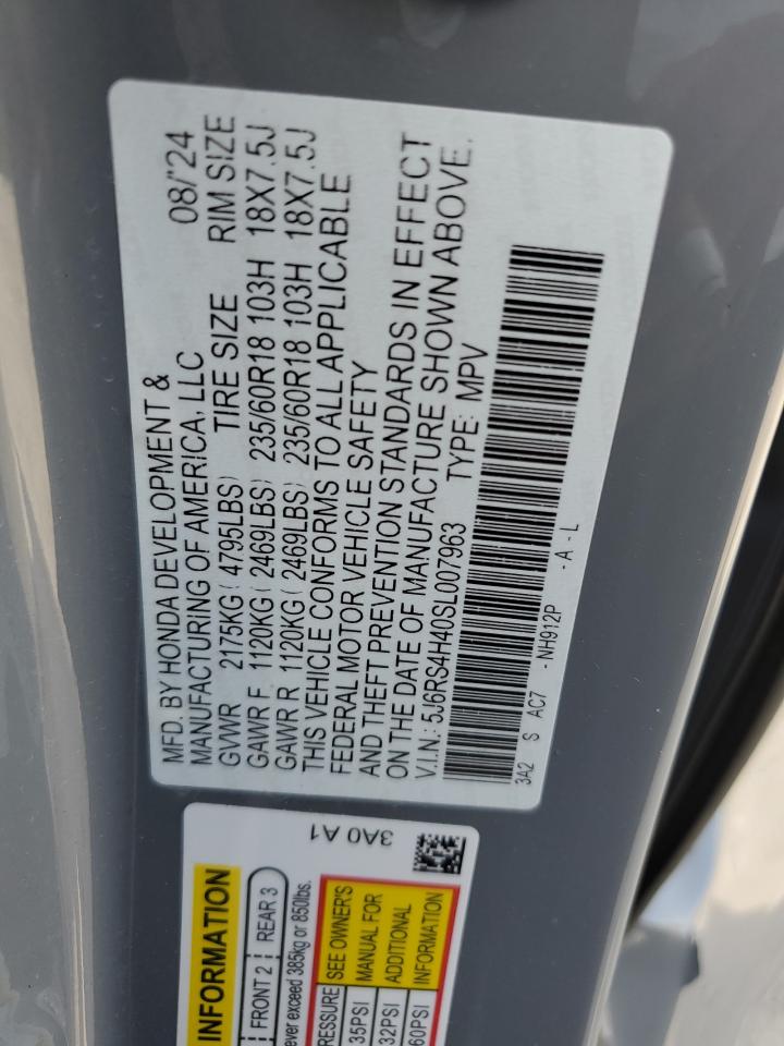 2025 Honda Cr-V Ex VIN: 5J6RS4H40SL007963 Lot: 84283835