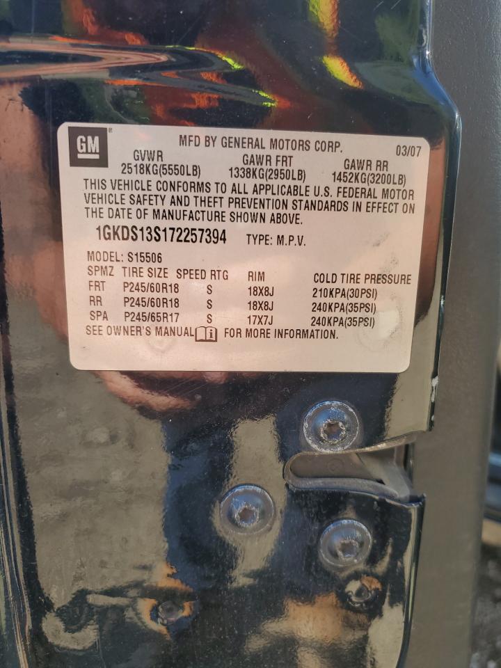 2007 GMC Envoy VIN: 1GKDS13S172257394 Lot: 84354955