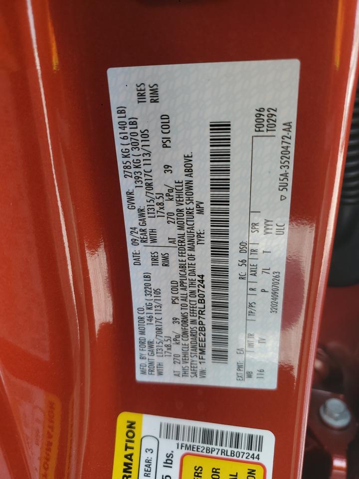 2024 Ford Bronco Wildtrak VIN: 1FMEE2BP7RLB07244 Lot: 81207435
