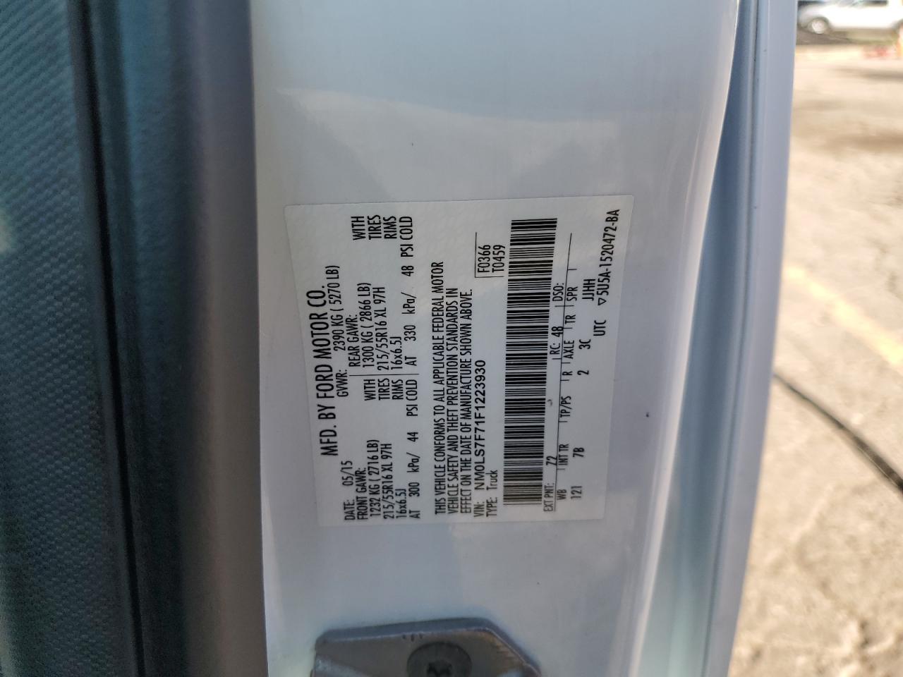 2015 Ford Transit Connect Xlt VIN: NM0LS7F71F1223930 Lot: 80636915