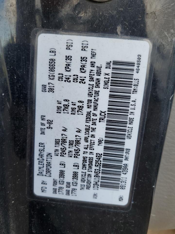 2003 Dodge Ram 1500 St VIN: 1D3HU18N53J525462 Lot: 80938685