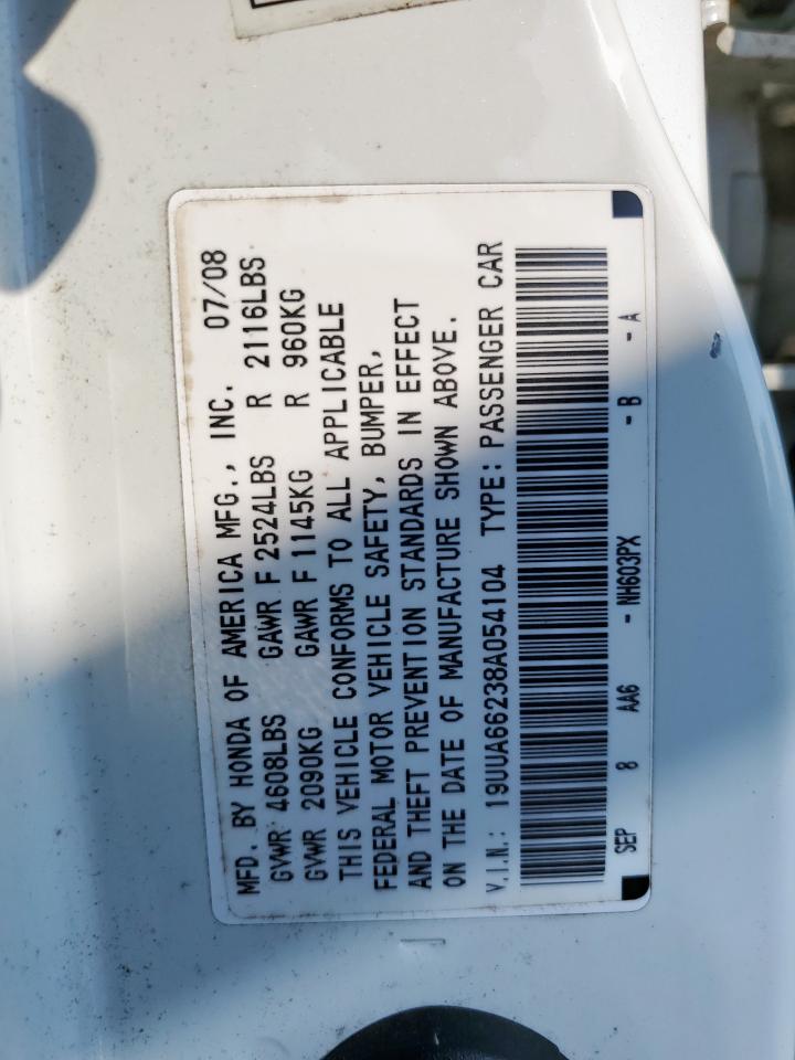 2008 Acura Tl VIN: 19UUA66238A054104 Lot: 81142525