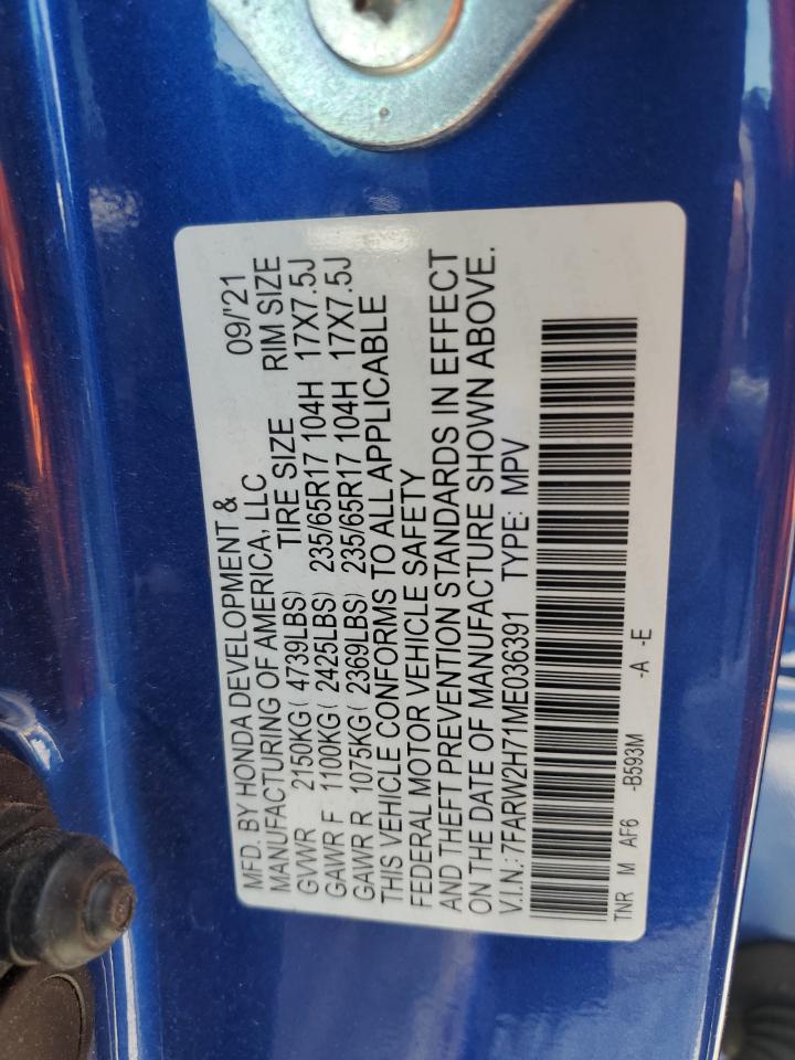 2021 Honda Cr-V Se VIN: 7FARW2H71ME036391 Lot: 71645325