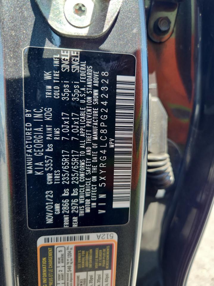 2023 Kia Sorento Lx VIN: 5XYRG4LC8PG242328 Lot: 80707205