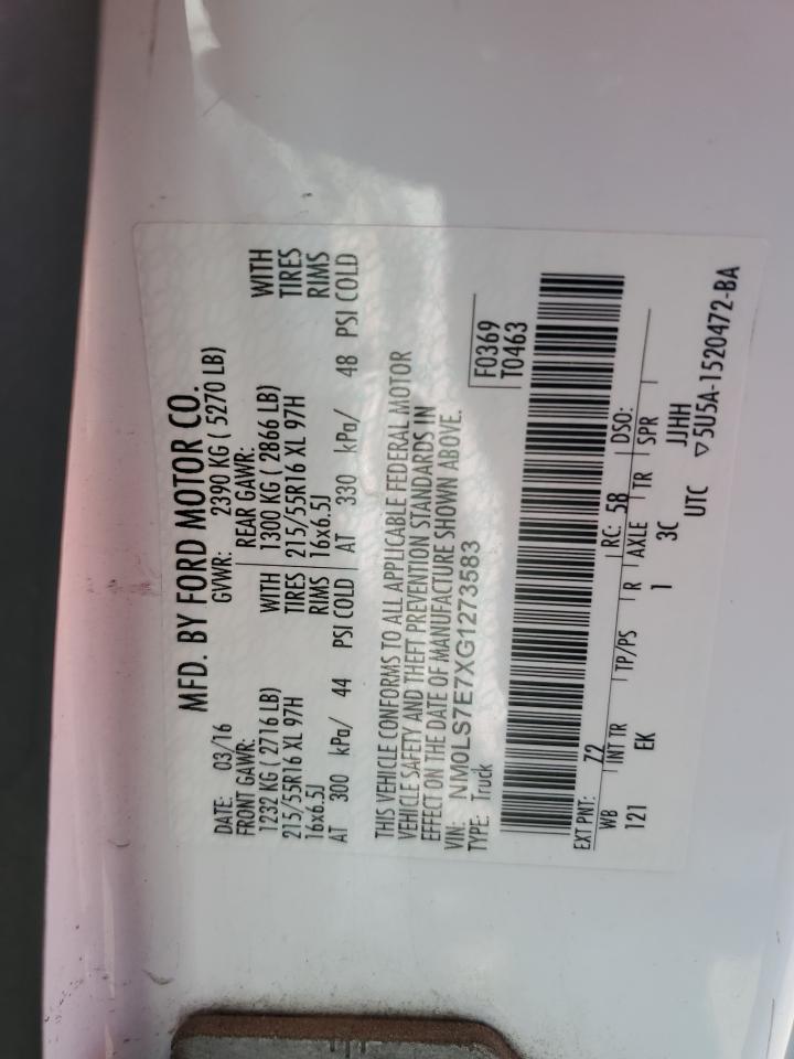 2016 Ford Transit Connect Xl VIN: NM0LS7E7XG1273583 Lot: 71779255