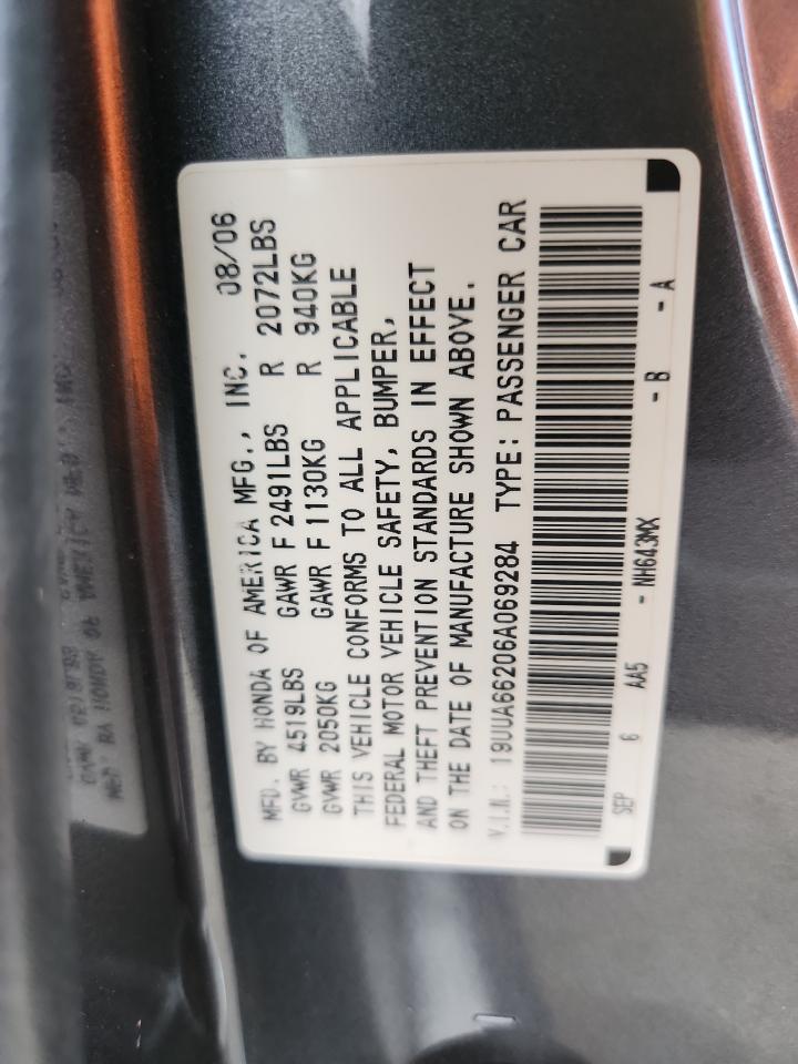 2006 Acura 3.2Tl VIN: 19UUA66206A069284 Lot: 71653395