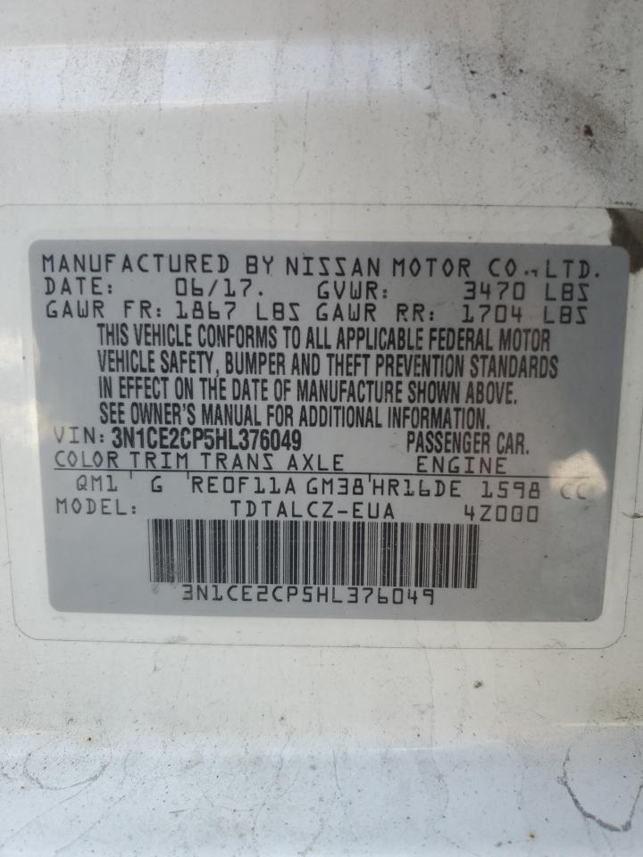 2017 Nissan Versa Note S VIN: 3N1CE2CP5HL376049 Lot: 84644615