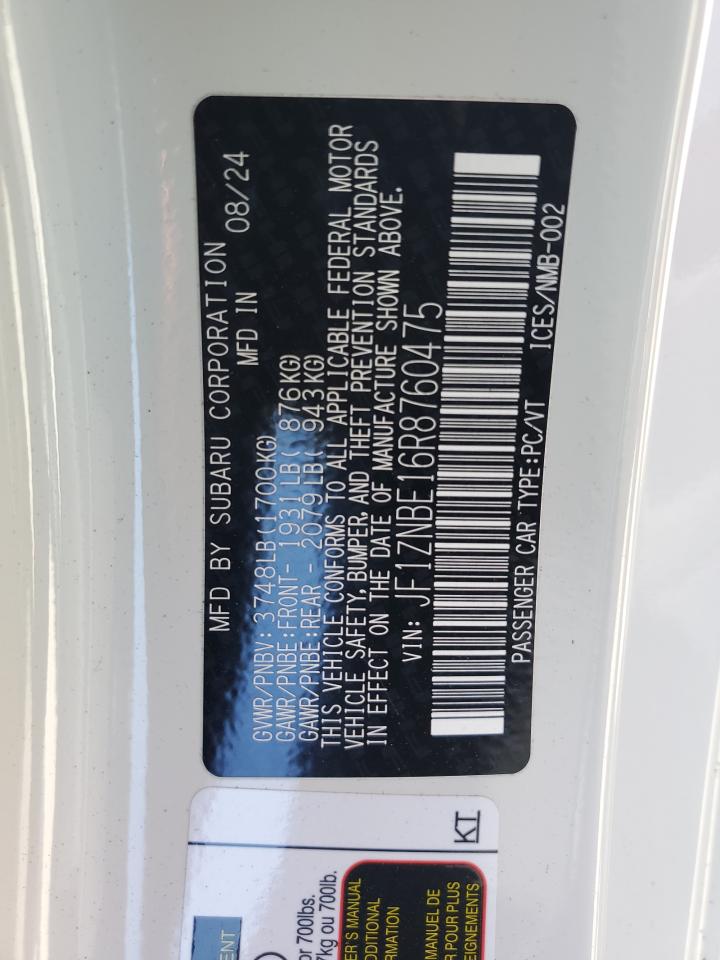 2024 Toyota Gr 86 Premium VIN: JF1ZNBE16R8760475 Lot: 80961185