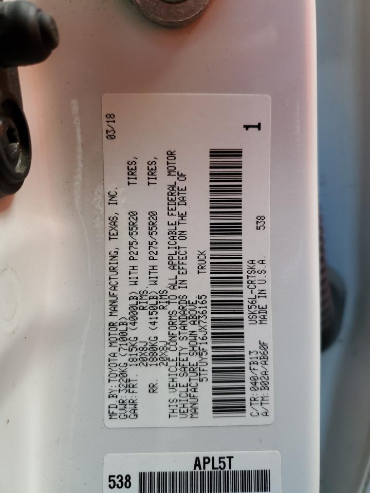 2018 Toyota Tundra Double Cab Sr VIN: 5TFUY5F16JX736165 Lot: 71063615