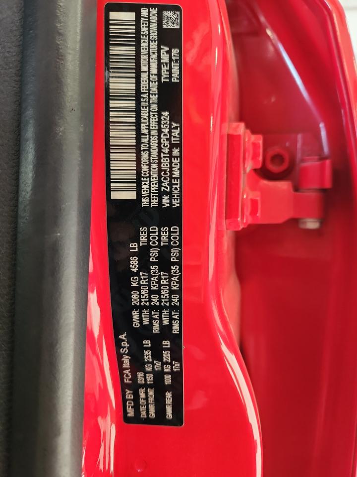 2016 Jeep Renegade Latitude VIN: ZACCJBBT4GPD45324 Lot: 71244745